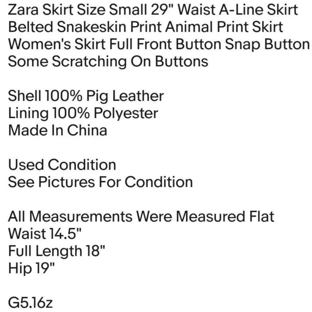 Zara pictures measured